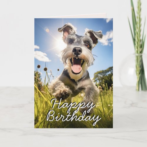 Custom Schnauzer Happy Birthday Card