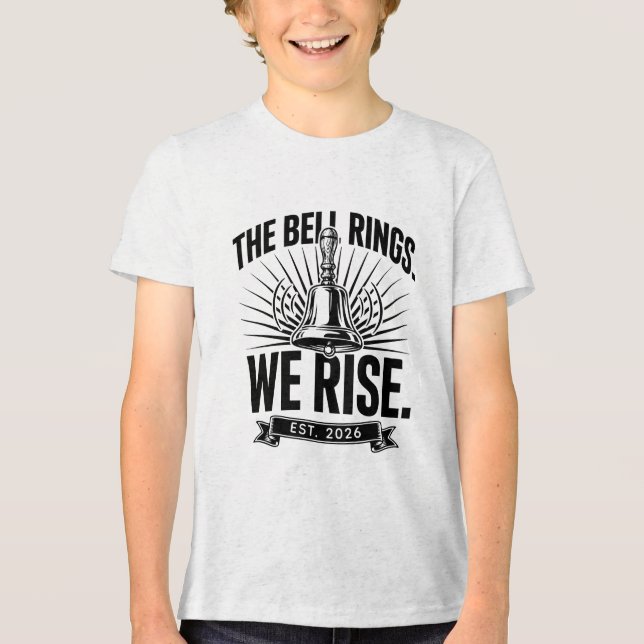 Custom School Bell Rings Tri-Blend Shirt (Front)