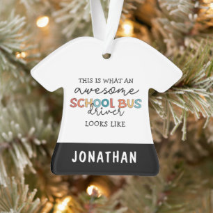 Custom School Bus Driver Appreciation Funny Gift Ornament