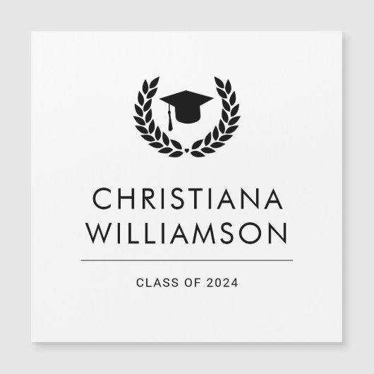Custom School College Graduation Magnetic Card (Front)
