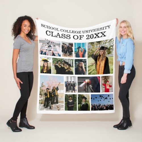 Custom School College University Graduation Class Fleece Blanket