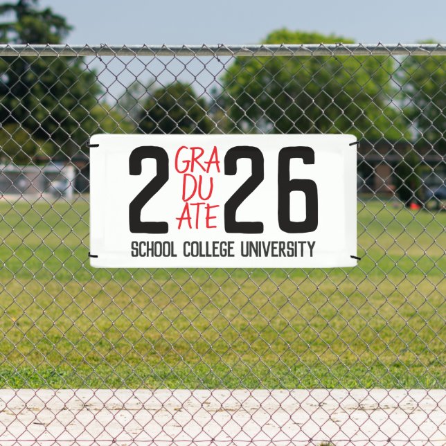 Custom School Colors Class Year Graduation Banner (Insitu)