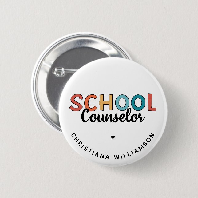 Custom School Counselor Appreciation Gifts Button (Front & Back)