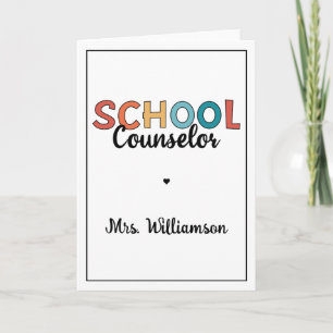 Custom School Counselor Appreciation Gifts Card