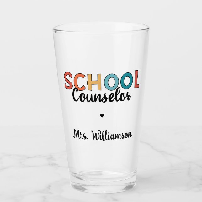 Custom School Counselor Appreciation Gifts Glass (Front)