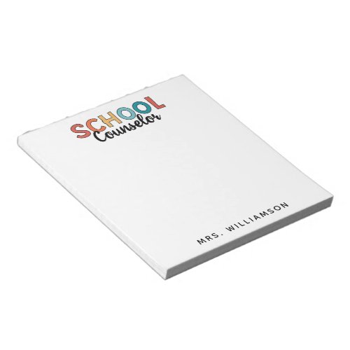 Custom School Counselor Appreciation Gifts Notepad