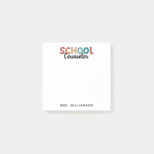 Custom School Counselor Appreciation Gifts Post-it Notes (Front)