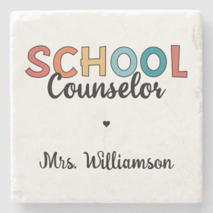 Custom School Counselor Appreciation Gifts Stone Coaster