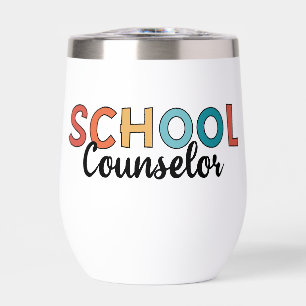 Custom School Counselor Appreciation Gifts Thermal Wine Tumbler