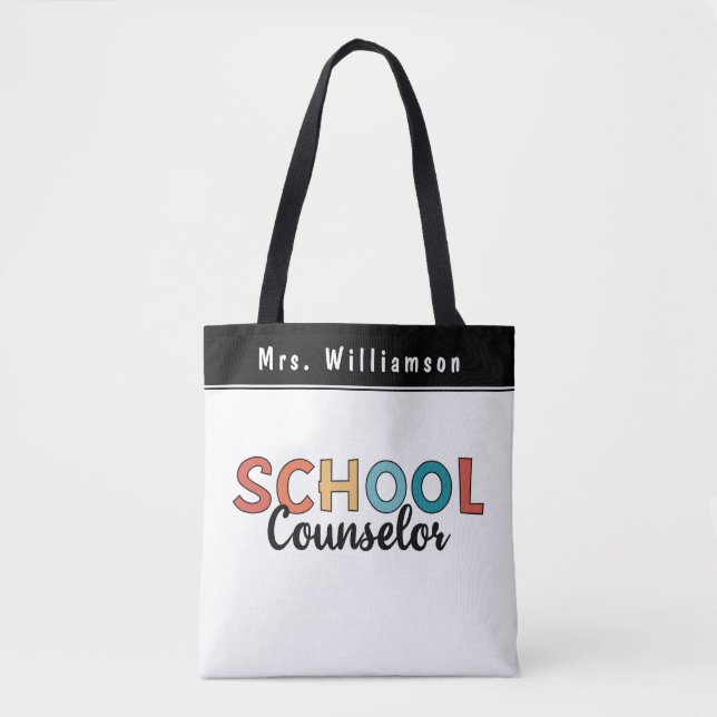 Custom School Counselor Appreciation Gifts Tote Bag (Front)