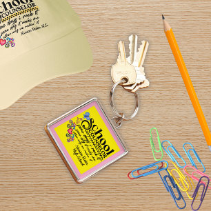 Custom School Counselor Fun Quote Keychain