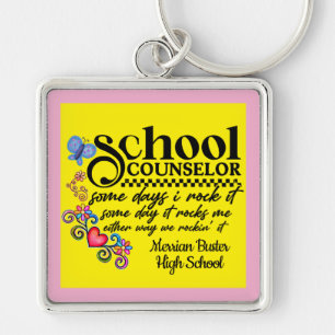 Custom School Counselor Fun Quote Keychain