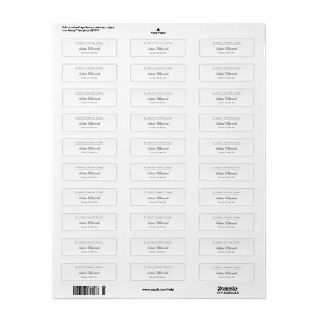 Excursion Labels Custom School Excursion Kids name Phone No. Label | Zazzle