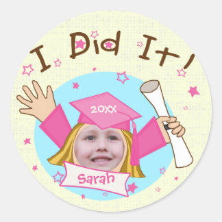 Custom School Girl's Grad Graduation Stickers