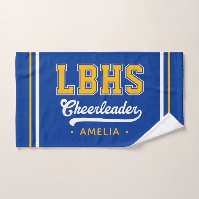 Custom School Initials, Personalized Cheerleader Hand Towel (Hand Towel)