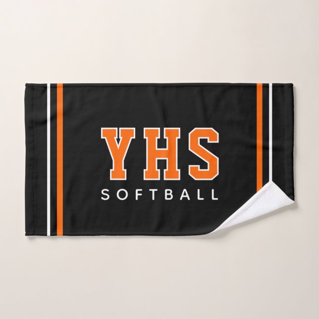Custom School Initials Softball Team Sports Hand Towel (Hand Towel)