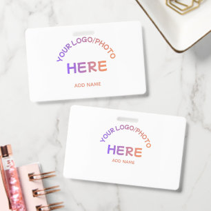 Custom School Logo Front Back Name Badge