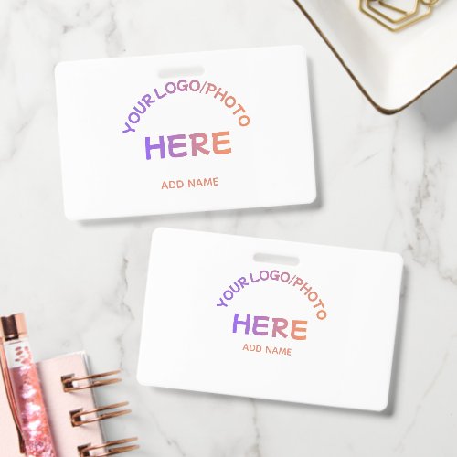 Custom School Logo Front Back Name Badge