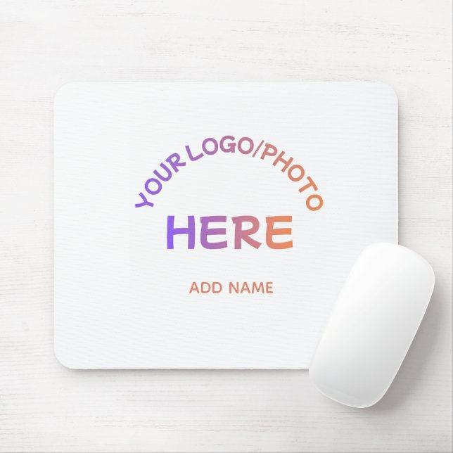 Custom School Logo Text Desk Mousepad (With Mouse)