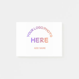 Custom School Logo Text Post it Notes
