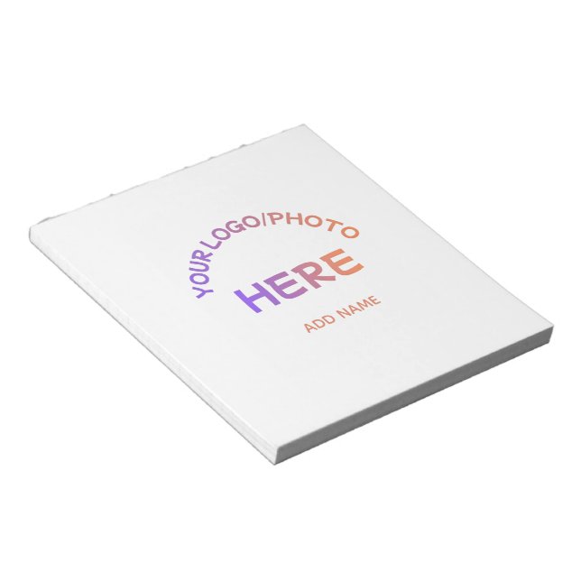 Custom School Logo Text Tear Away Notepad (Angled)