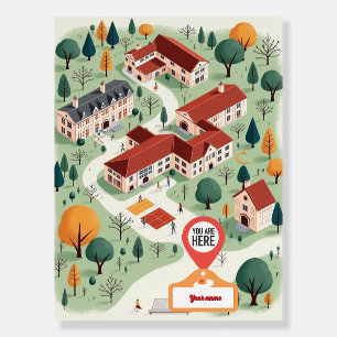 Custom School Map with "You Are Here" Foam Board