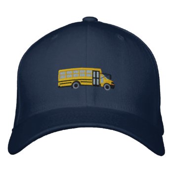 Custom School Mini Bus Embroidery Embroidered Baseball Hat by AmericanStyle at Zazzle