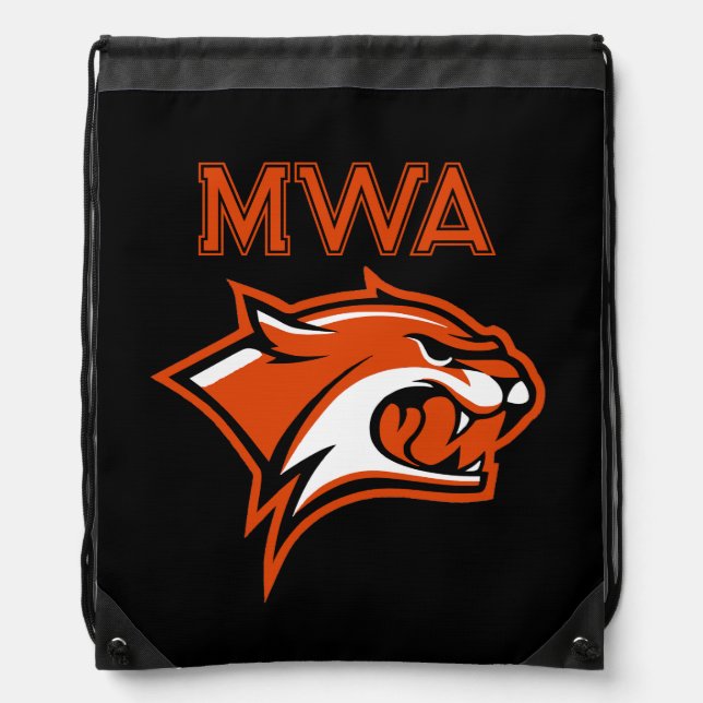 Custom School Monogram/Mascot Drawstring Backpack (Front)