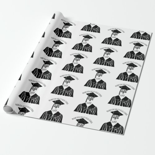 Custom School Name and Graduation Year Wrapping Paper