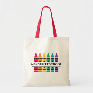 Custom School Name - Crayons Tote Bag