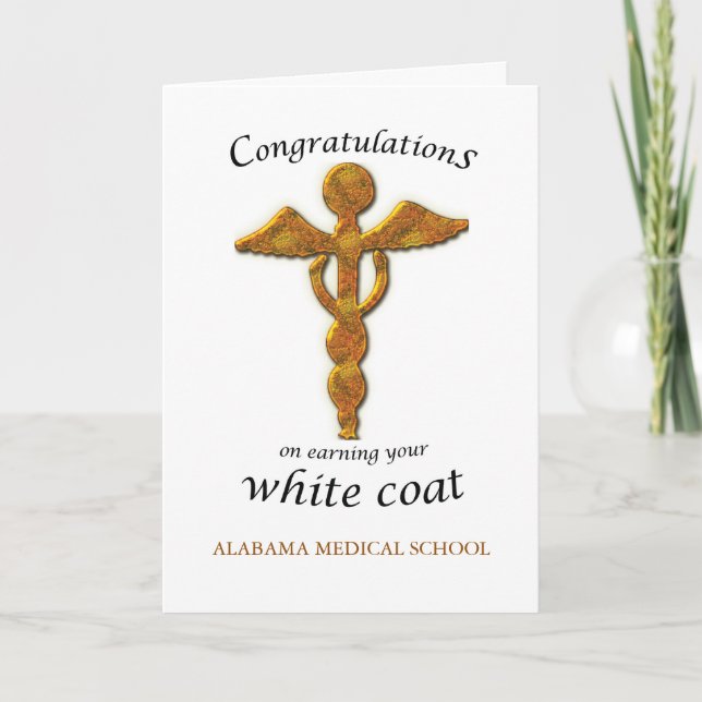Custom School Name White Coat Ceremony Medical Card (Front)