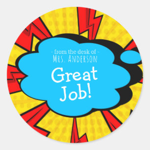 Custom School Supplies Classic Round Sticker