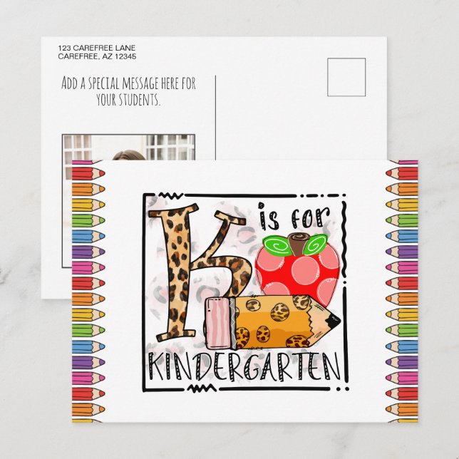 Custom School Supplies Postcard (Front/Back)