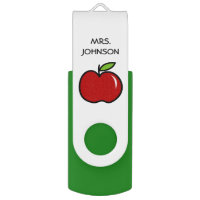 Custom school teacher red apple USB flash drive
