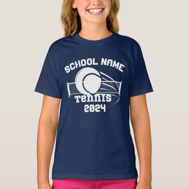 Custom schools sport tennis team  T-Shirt (Front)