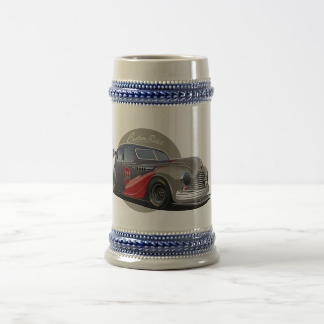Custom sci-fi retro race car beer stein (Center)