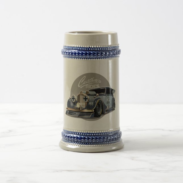 Custom sci-fi retro race car beer stein (Center)