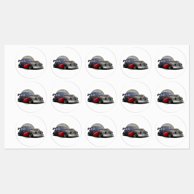 Custom sci-fi retro race car labels (Sheet)