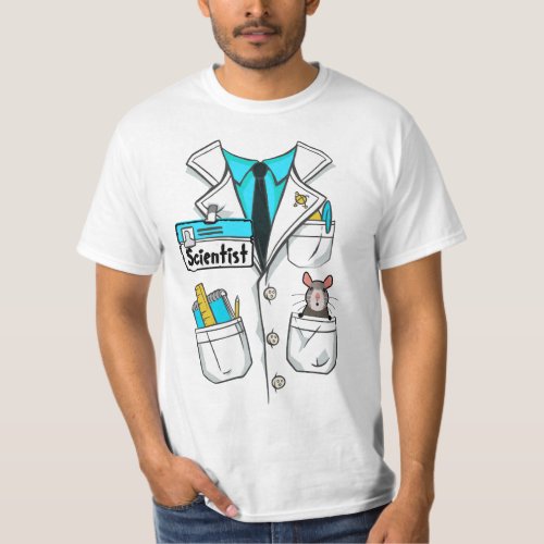 Custom Scientist Name Tag Lab Coat Costume T_Shirt