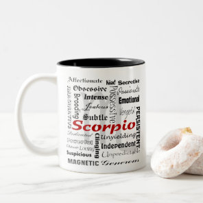Custom Scorpio Horoscope Zodiac Traits Collage Two-Tone Coffee Mug