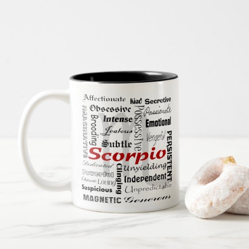 Custom Scorpio Horoscope Zodiac Traits Collage Two_Tone Coffee Mug
