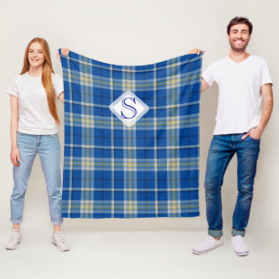 Custom Scotland flag colours tartan plaid pattern: Fleece Blanket