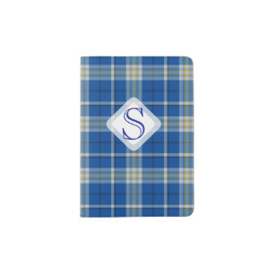 Custom Scotland flag colours tartan plaid pattern: Passport Holder
