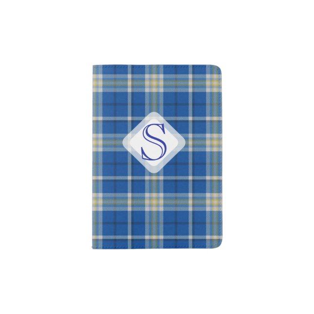 Custom Scotland flag colours tartan plaid pattern: Passport Holder (Front)