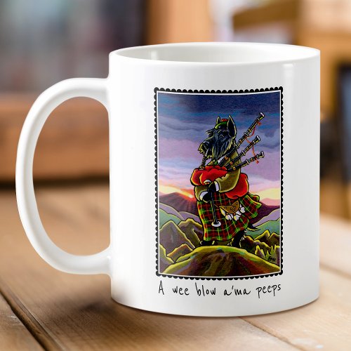 Custom Scottish Terrier Bagpipes Coffee Mug