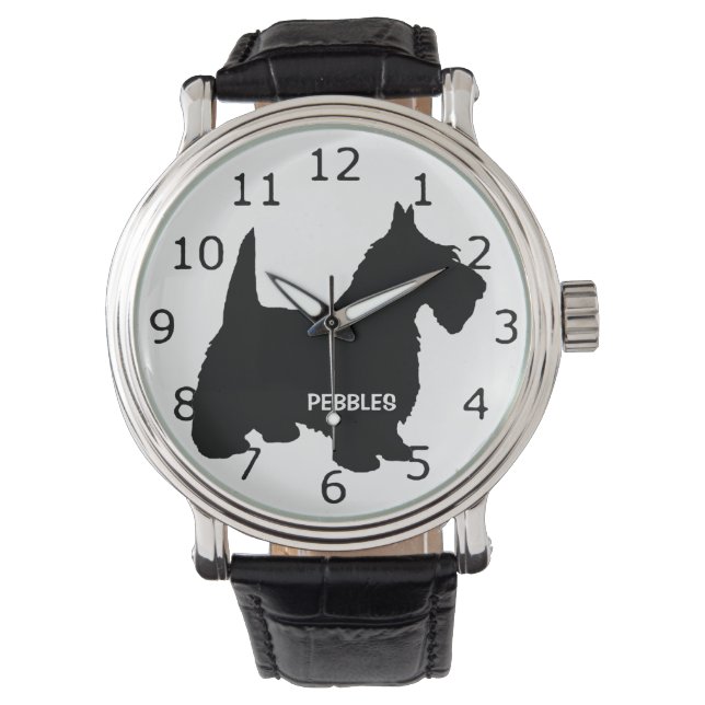 CUSTOM Scottish Terrier Dog Silhouette Watch (Front)