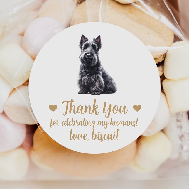 Custom Scottish Terrier Dog Wedding Favor Stickers (Creator Uploaded)