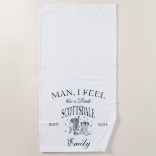 Custom Scottsdale Bachelorette Modern Beach Towel