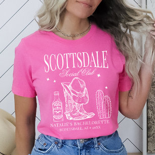Custom Scottsdale Bachelorette Party Social Club T-Shirt