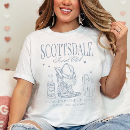 Custom Scottsdale Bachelorette Party Social Club T_Shirt